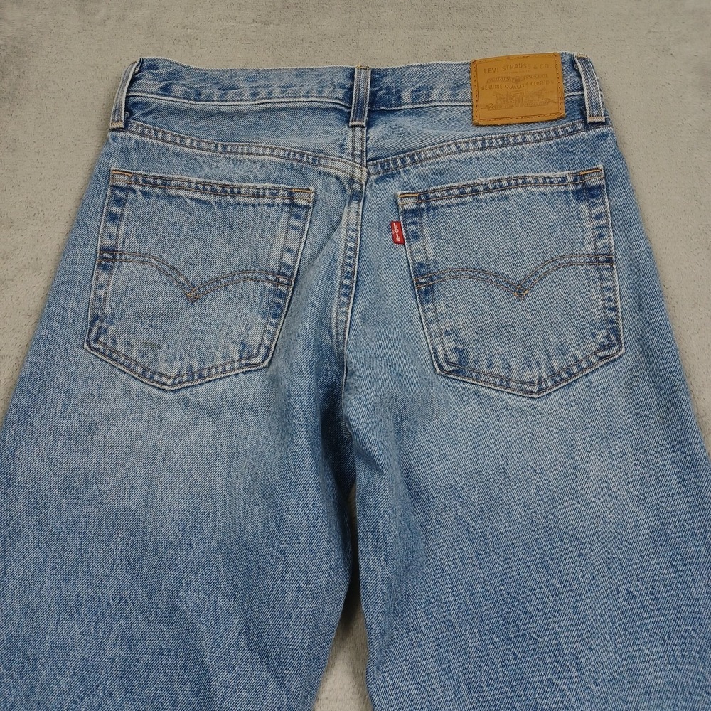 Levis 501 Jeans Womens 26 Blue Denim Baggy Bootcut Premium Modern Button Fly - Picture 8 of 11